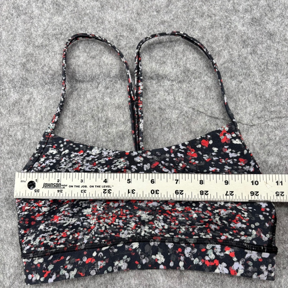 Lululemon Flow Y Bra Size 2 Confetti Print Black Red White Yoga Sports Bra - Picture 4 of 8